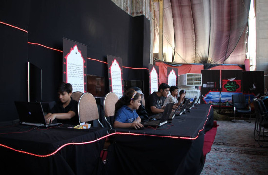 The booth of the Iran Video Games Foundation in the holy shrine of Imam Hossein (PBUH)